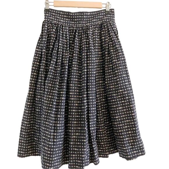 Handmade Floral Midi Skirt Cottagecore Vintage Skirt - Picture 1 of 6